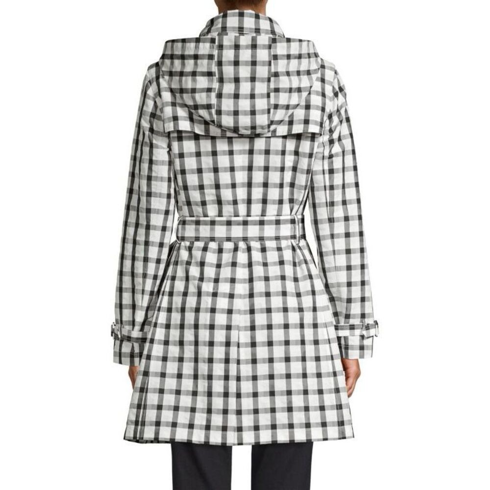 Jane Post $495 Vichy Check Double Breasted Trench Coat Women’s Medium NEW - Picture 6 of 13